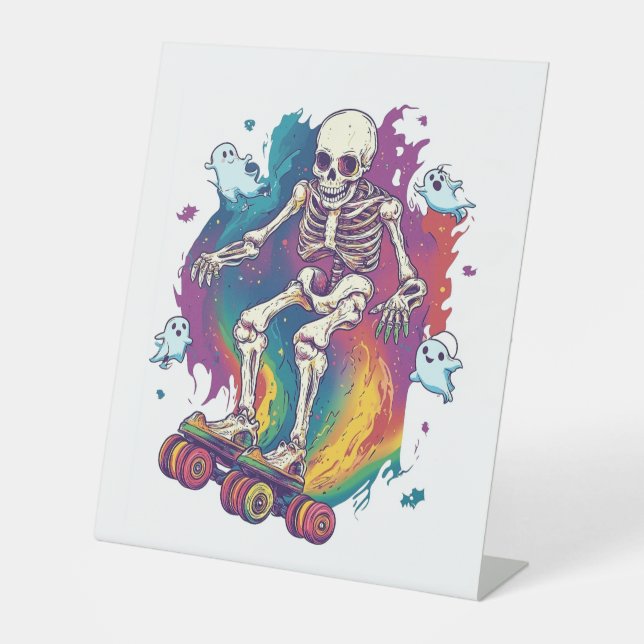 Skeleton Roller Skater Sockelschild (Vorderseite)