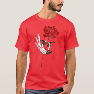 Skeleton Rose Bride Tattoo Design T-Shirt