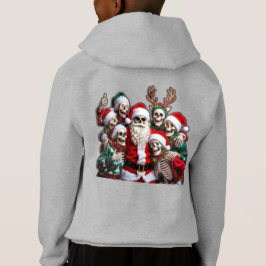 Skeleton Santa Christmas Group Photo – Festive 3D  Hoodie