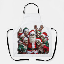 Skeleton Santa Christmas Group Photo – Festive 3D 