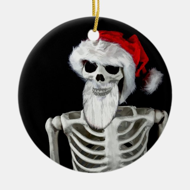 Skeleton Santa Christmas Ornament (Vorne)