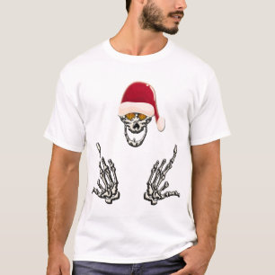 Skeleton Santa with Devil Horns T-Shirt