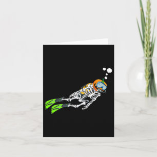 Skeleton Scu Diving Halloween Pumpkin Diver Karte