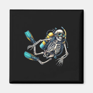 Skeleton Scu Diving Halloween Skeleton Scu Diver Magnet