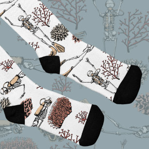 Skeleton Scuba Divers & Coral Socken