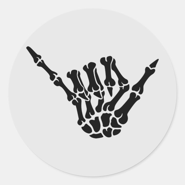 Skeleton Shaka Hand Halloween Sticker (Vorderseite)