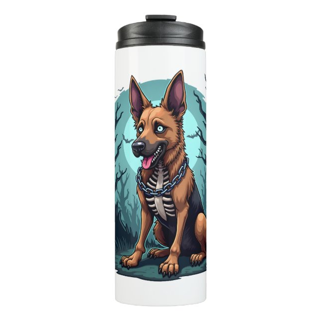 Skeleton Shepherd Dog Thermosbecher (Vorderseite)