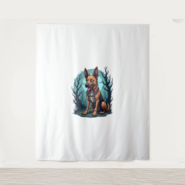 Skeleton Shepherd Dog Wandteppich (Vorderseite)