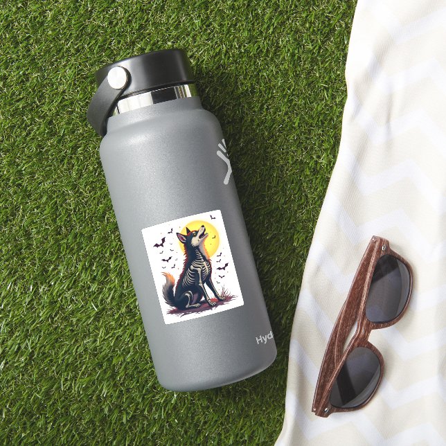 Skeleton Shiba Scream Aufkleber (HydroFlask Insitu)