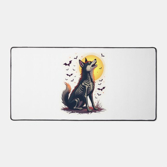 Skeleton Shiba Scream Schreibtischunterlage (Vorderseite)