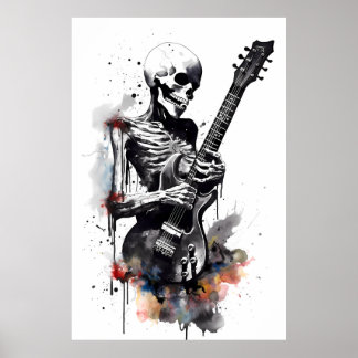 Skeleton Shredding auf der Gitarre Poster