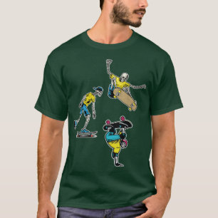 Skeleton Skateboard Halloween Kostüm Png  T-Shirt