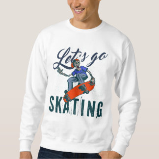 Skeleton Skateboarding T-Shirt | Skate Street Art  Sweatshirt