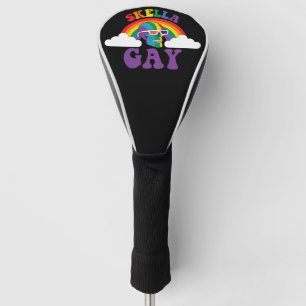 Skeleton Skella Gay Rainbow Pride Month Golf Headcover