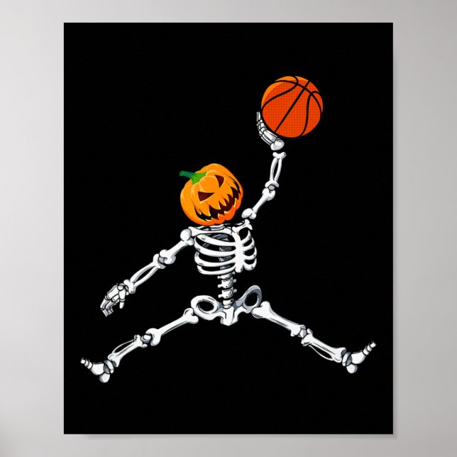 Skeleton Sketll Halloween Pumpkin Slam Dunk Poster (Vorne)