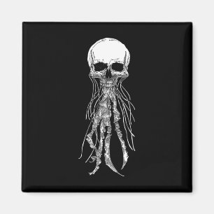 Skeleton Skull Beängstigende Quallen Halloween Roc Magnet