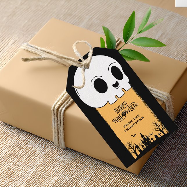 Skeleton Skull Graveyard Black Gothic Halloween Geschenkanhänger (Von Creator hochgeladen)