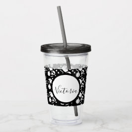 Skeleton Skull Pumpkin Skript Mit Monogramm Acryli Acryltrinkbecher