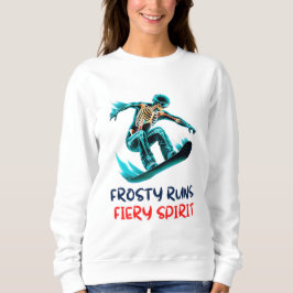 Skeleton Snowboarder Thrills in Motion Sweatshirt