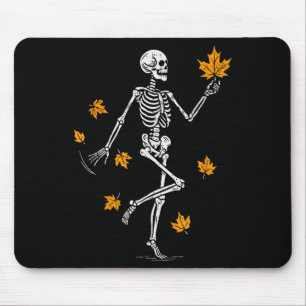Skeleton Soky Dancing Fall Halloween Erntedank Mousepad