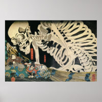 Skeleton Spectre par Kuniyoshi Utagawa Poster