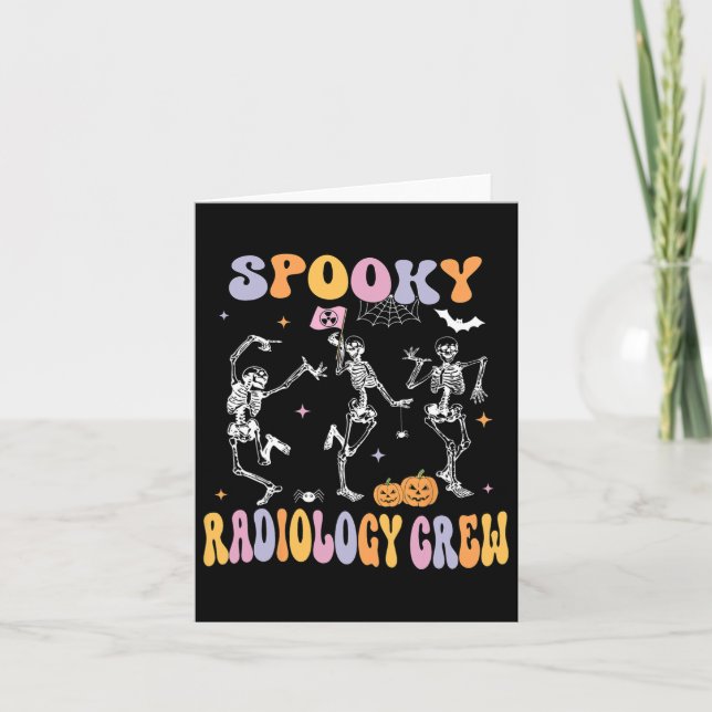Skeleton Spooky Radiology Crew Röntgen Tech Hallow Karte (Vorderseite)