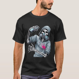 Skeleton Street Graffiti Cool Trend T - Shirt