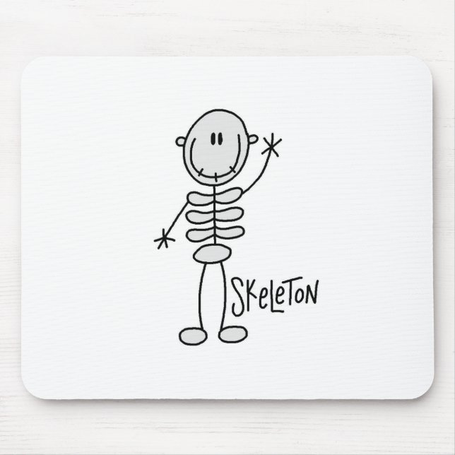Skeleton Strichmännchen Mousepad Halloweens (Vorne)