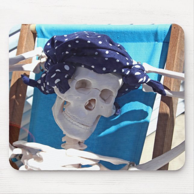 Skeleton Sun-Badegast-Mausunterlage Mousepad (Vorne)