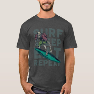 SKELETON SURF SHEEAT ESSEN WIEDERHOLUNG T-Shirt