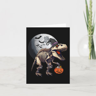 Skeleton T Rex Dinosaur Fun Halloween Pumpkin Boys Karte
