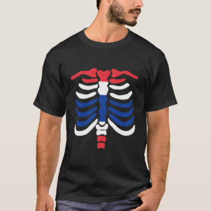 Skeleton Thailand Flag Thai Roots T-Shirt