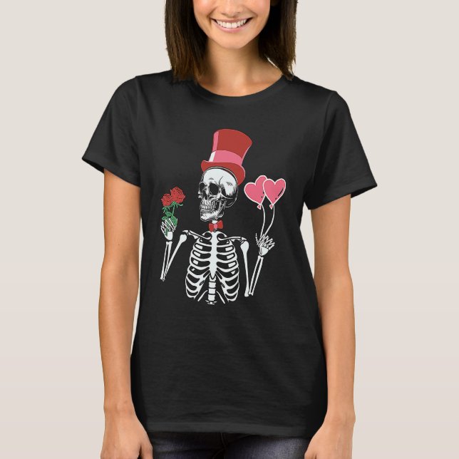Skeleton Top Hat Rose Valentines Day Skeleton Bone (Vorderseite)
