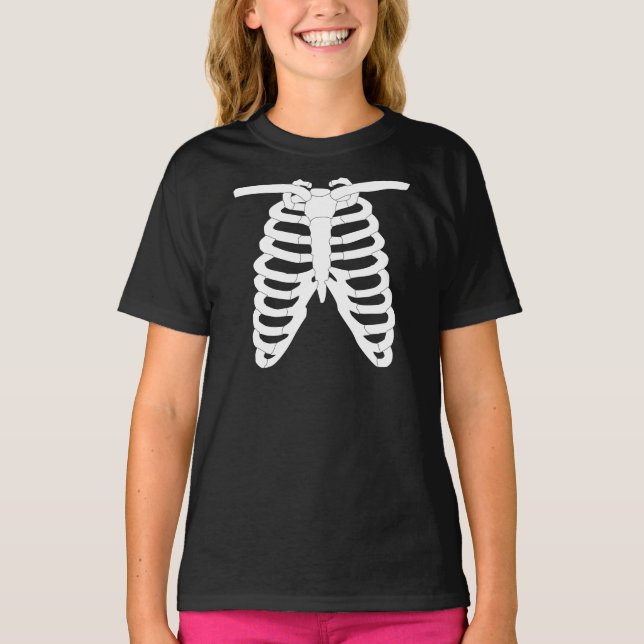 Skeleton Torso Halloween T - Shirt (Vorderseite)