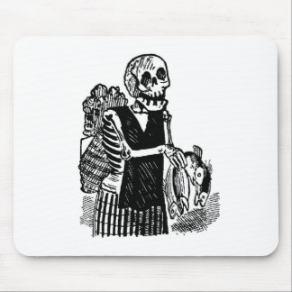 "Skeleton tragende Fische" circa frühem 1900's Mousepad