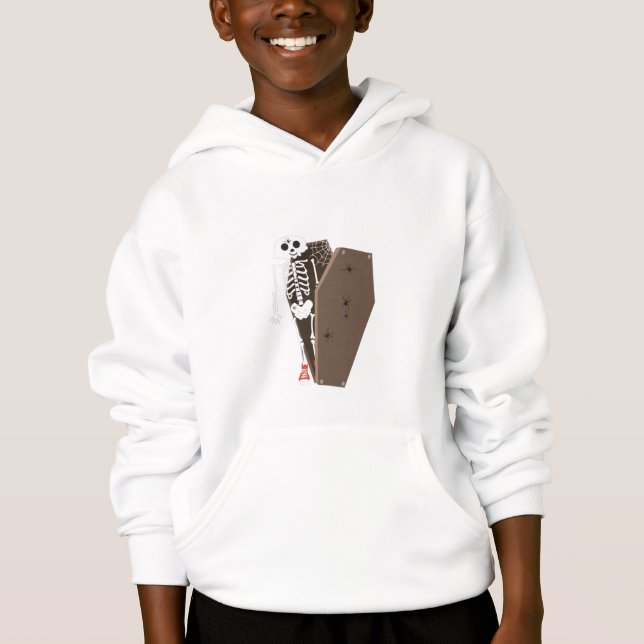 Skeleton und Coffin Halloween Design Hoodie (Vorderseite)