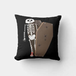 Skeleton und Coffin Halloween Design Kissen