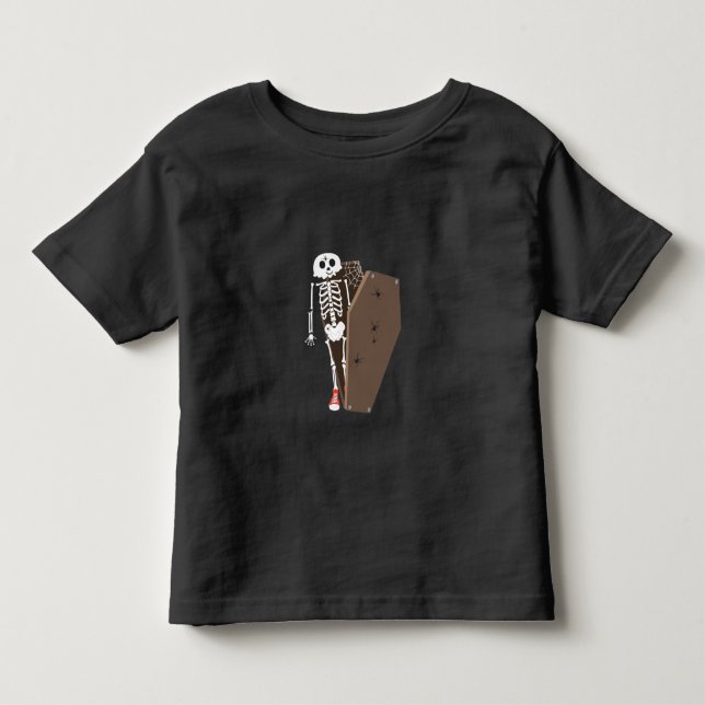 Skeleton und Coffin Halloween Design Kleinkind T-shirt (Vorderseite)