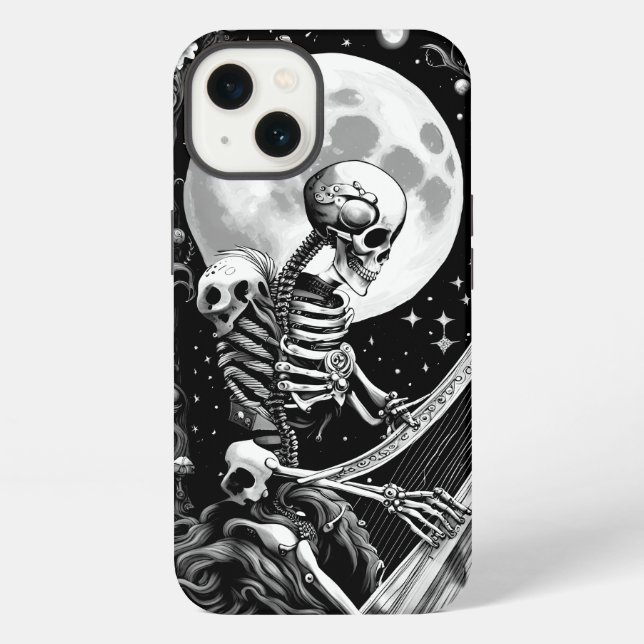 Skeleton und Harfe III iPhone Hülle (Rückseite)
