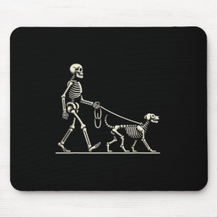 Skeleton und Hund Lazy Halloween Kostüm Funny Skul Mousepad