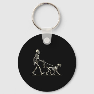 Skeleton und Hund Lazy Halloween Kostüm Funny Skul Schlüsselanhänger