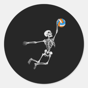 Skeleton Volleyball Halloween Costume Boys Teens G Runder Aufkleber