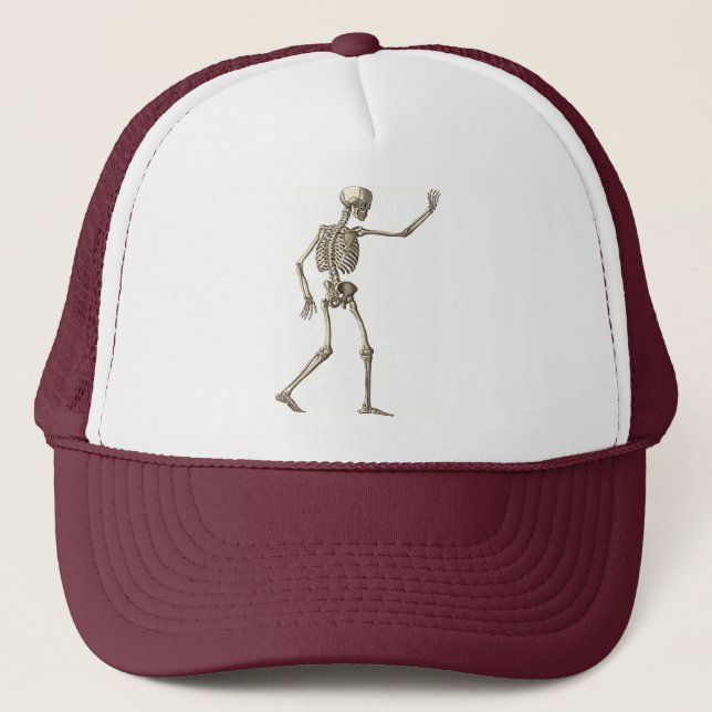 Skeleton Waving Hat Truckerkappe (Vorderseite)