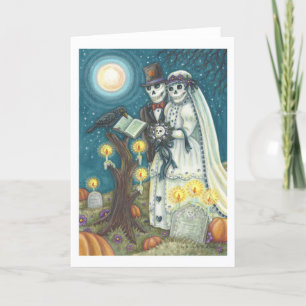 SKELETON WEDD IN FRIEDHOF GREETING CARD Blank Karte
