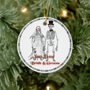 Skeleton Wedding Keramikornament