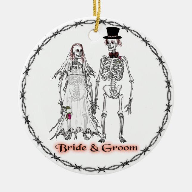 Skeleton Wedding Ornaments Keramik Ornament (Vorne)