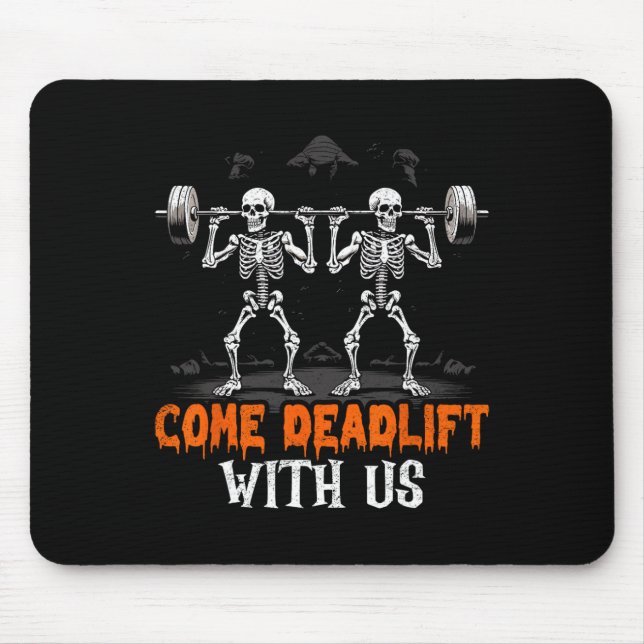 Skeleton Weightlifter Bodybuilder Workout-Fitness Mousepad (Vorne)