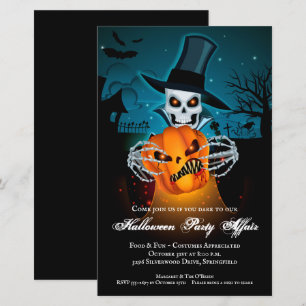 Skeleton Wicked Affair Haushalt Halloween Einladun