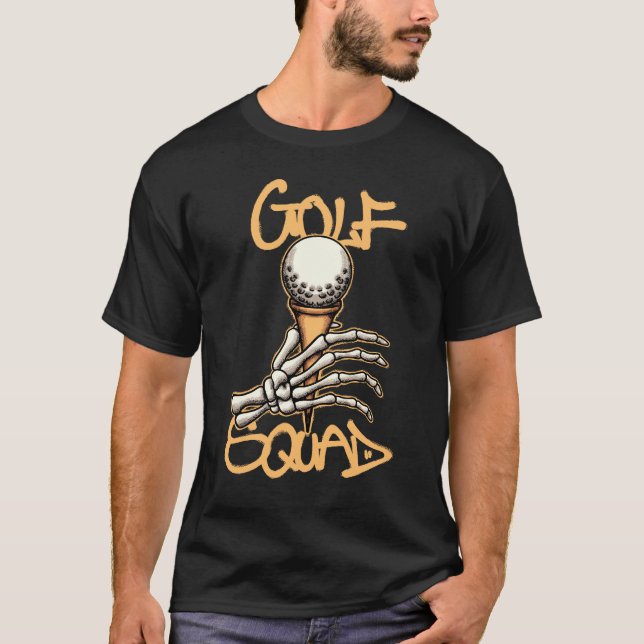 Skeleton With Golf Ball streetwear  T-Shirt (Vorderseite)
