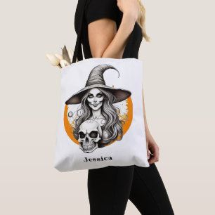 Skeleton Witwe Halloween Realistische Kunst Tasche